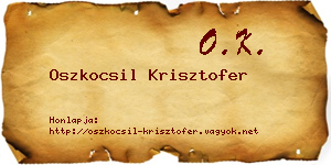 Oszkocsil Krisztofer névjegykártya
