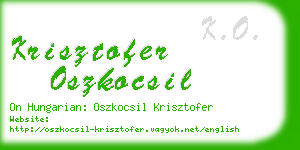 krisztofer oszkocsil business card